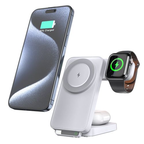 QI2.2 25W Semiconductor Cooling 3-in-1 Magnetic Wireless Charger with LED, Multi-functional for iPhones 分享