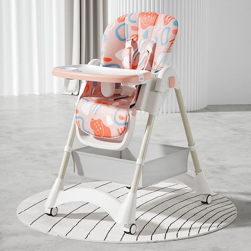 🌈Foldable Baby High Chair with Reclining Backrest, Multi-functional Infant Dining Chair, Adjustable Seat for Sitting & Lying