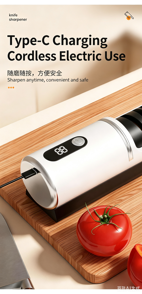 New Electric Knife Sharpener for Home Use, Automatic Blade Grinding Tool, USB Rechargeable Kitchen Knife Polisher, Professional Sharpening Stone for Quick Edge Opening