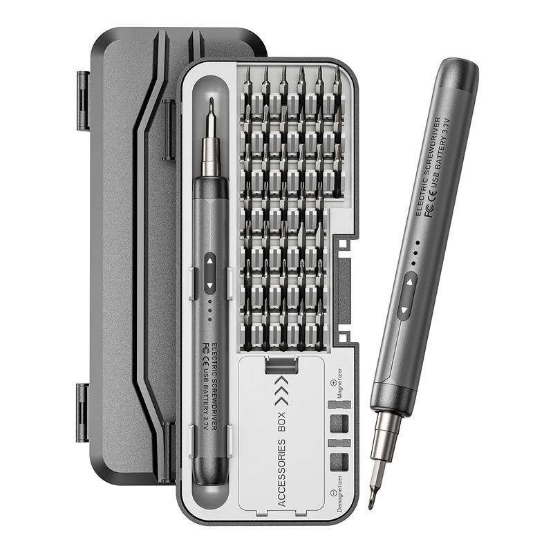 46 in 1 Mini Precision Electric Screwdriver, Rechargeable Large Torque Silent Cordless Screwdriver Set, Durable Long Battery Life Handheld Power Screwdriver Kit for Home Electronics Repair