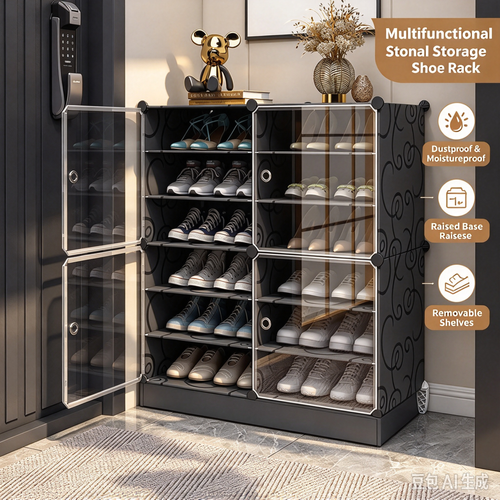 Transparent Shoe Storage Box, Dustproof Shoe Rack Organizer, New Simple Shoe Cabinet for Home Entryway Indoor Shoe Storage