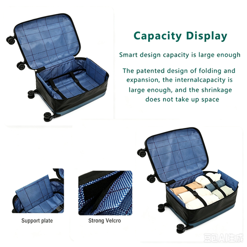 New Folding Rolling Luggage, Spinner Wheels Travel Suitcase, Portable Storage Password Luggage, 20 Inch Carry On Suitcase
