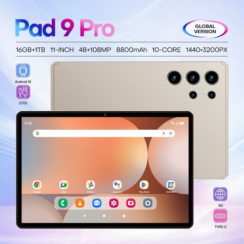 🎉🎉Pad 9 Pro PX9 10Android Tablet PC, Wi-Fi HD Screen Learning Gaming Tablet