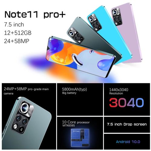 🎉🎉Authentic Official Global Version, 7.5-inch Large Screen, 5800mAh Long-Lasting Battery, 24MP Front + 58MP HD Rear Camera, Dual SIM Standby Android Smartphone