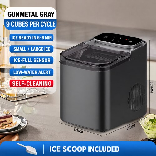 🧊 Portable Automatic Ice Maker – 9 Ice Cubes Per Cycle | Self-Cleaning & Touch Control | Perfect for Home, Office & Parties!