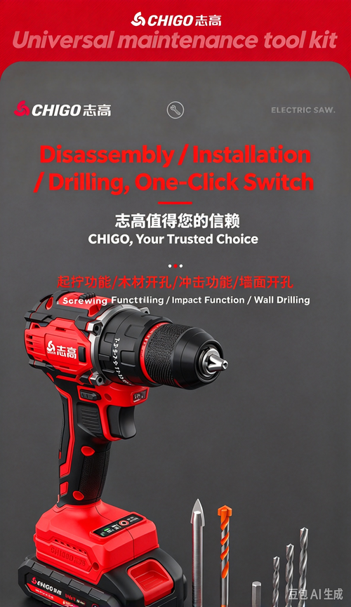 21V Brushless Impact Cordless Drill, Home Repair Power Tool Kit, Electric Screwdriver with 1 Battery & 28pcs Hand Tools, All-in-One Hardware Tool Storage Box