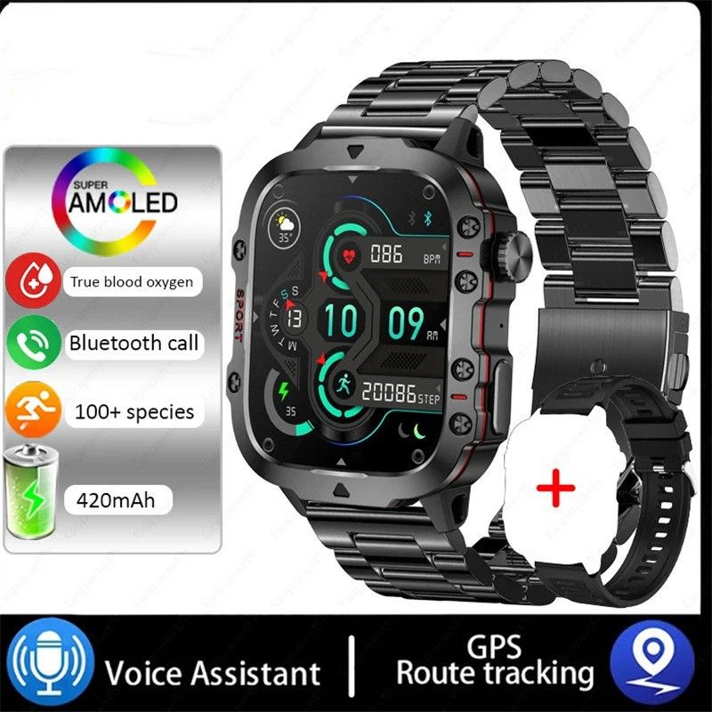✨Best-Selling Qx11 Smartwatch with Bluetooth Calling, Heart Rate Monitoring, and Blood Oxygen Tracking (Dual Straps)