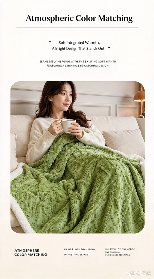Solid Color Taffeta Flannel Blanket, Jacquard Double Layer Throw, Lamb Fleece & Flannel Blanket, Anti-Static Warm Cozy Blanket for Home Sofa & Bed（180*200cm）