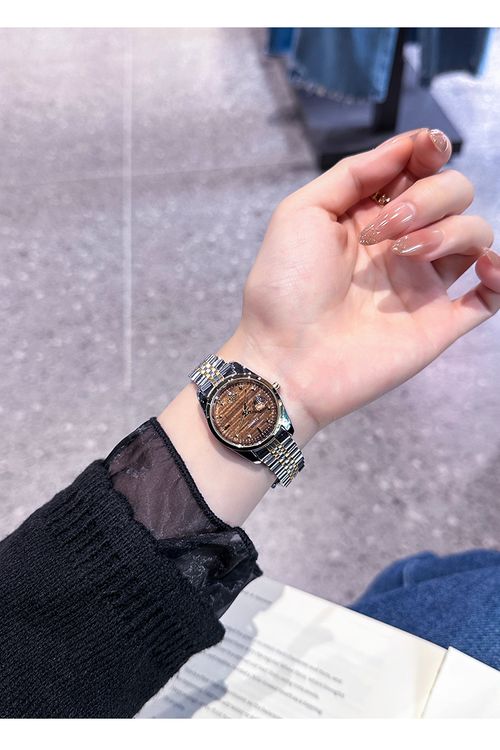 Ladies Quartz Watch, Stainless Steel Strap Waterproof Fashion Luxury Wristwatch, Rhinestone Scale Popular Women Wrist Watch