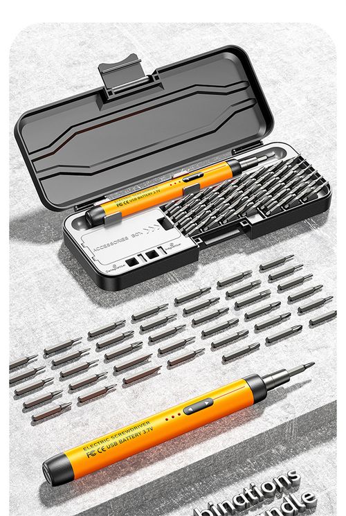 46 in 1 Mini Precision Electric Screwdriver, Rechargeable Large Torque Silent Cordless Screwdriver Set, Durable Long Battery Life Handheld Power Screwdriver Kit for Home Electronics Repair