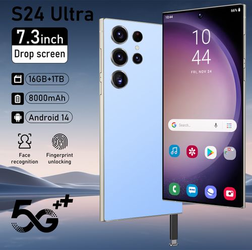 🔥New S24 Ultra Unlocked Android Smartphone With Pop-up S-Pen,7.3 Inch Water Drop Full Screen,16GB+1TB,8000mAh Battery,Android 14,Dual Face&Fingerprint Unlock 5G Mobile Phone（This phone is not Samsung, yet delivers excellent performance for gaming and daily use.)