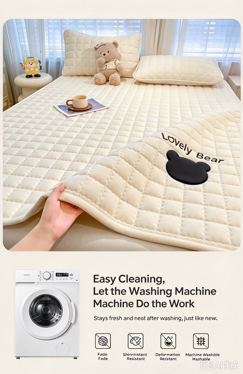 Class A Thin Baby Bed Mattress Pad, Non-Slip Mattress Protector Bed Topper（180*200）