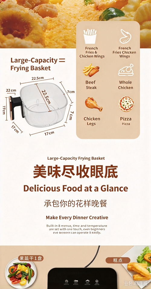 isual Air Fryer Oven, Glass Liner, Zero Coating, No Flip Required for Home Kitchen