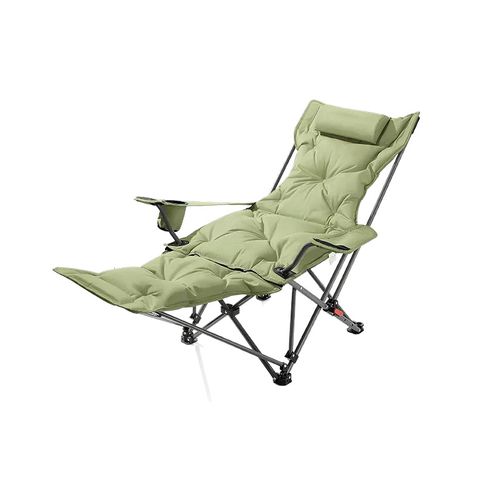 Portable Folding Moon Chair for Outdoor, Padded Thickened Camping Beach Lounge Chair, Reclining Nap Chair for Office & Camping