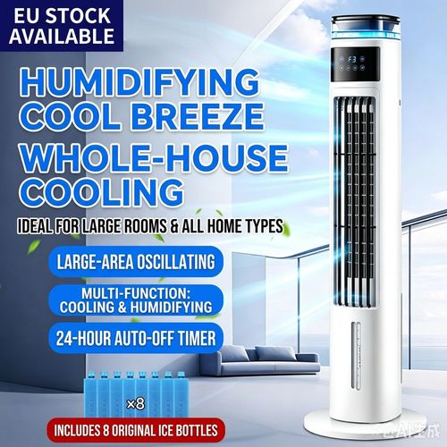 Portable Air Cooler for Home, Evaporative Water Cooling Fan with Humidification, Mobile Cooling Fan for Bedroom