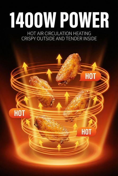 12L Large Visible Air Fryer Oven, HD Color Touch Screen, Full Stainless Steel Inner, Multi-function Oil-Free Cooker, UK Plug 220V 50Hz