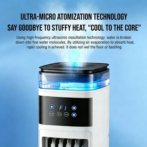 Portable Air Cooler for Home, Evaporative Water Cooling Fan with Humidification, Mobile Cooling Fan for Bedroom