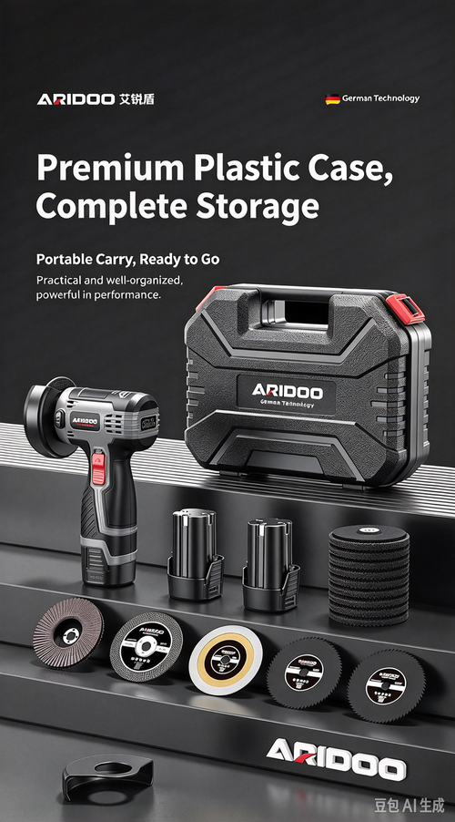 Cordless Angle Grinder with Large Capacity Lithium Battery, Multi-functional Home Grinder Cutter & Tile Grout Remover