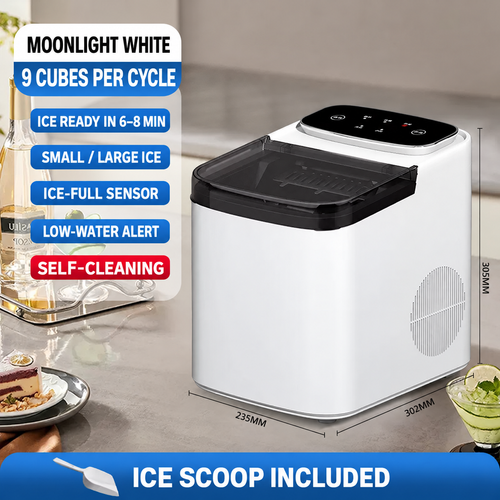 🧊 Portable Automatic Ice Maker – 9 Ice Cubes Per Cycle | Self-Cleaning & Touch Control | Perfect for Home, Office & Parties!