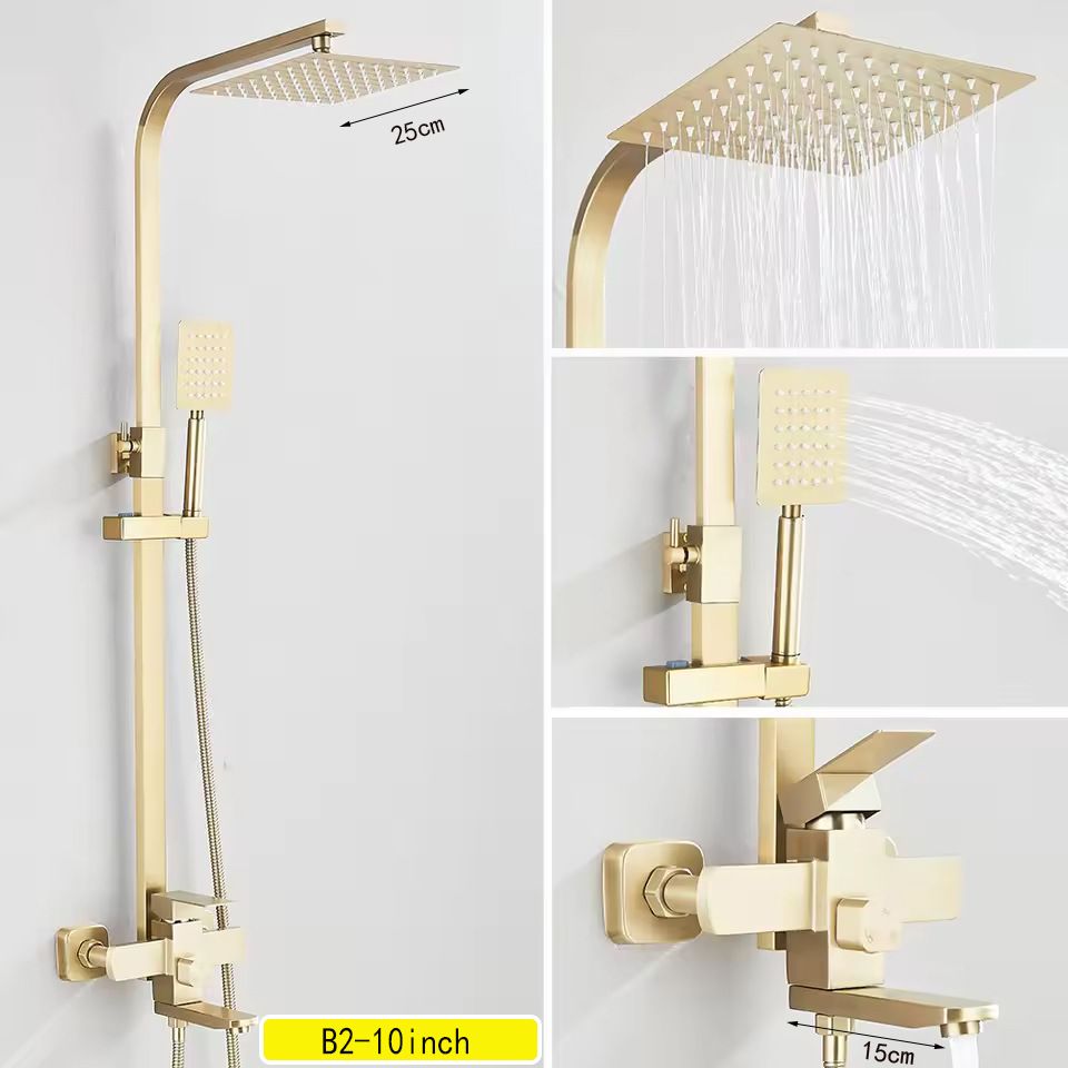 🔥Brushed Black Stainless Steel Shower Set, High Pressure Shower Faucet Complete Kit for Bathroom