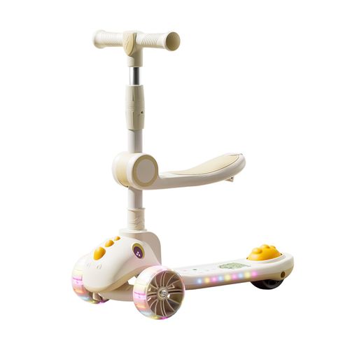 3-in-1 Foldable Kids Scooter with Seat, for Boys & Girls Ages 1–10, Ride & Slide Toddler Balance Scooter
