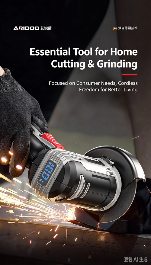 Cordless Angle Grinder with Large Capacity Lithium Battery, Multi-functional Home Grinder Cutter & Tile Grout Remover