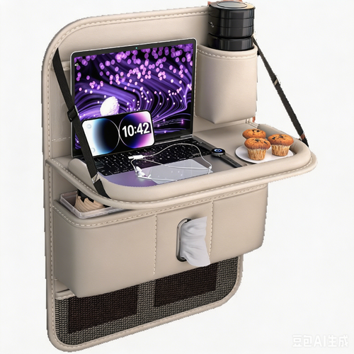 Multi-Function Car Seat Back Storage Bag | Foldable Table, Tissue Box & Trash Bin
