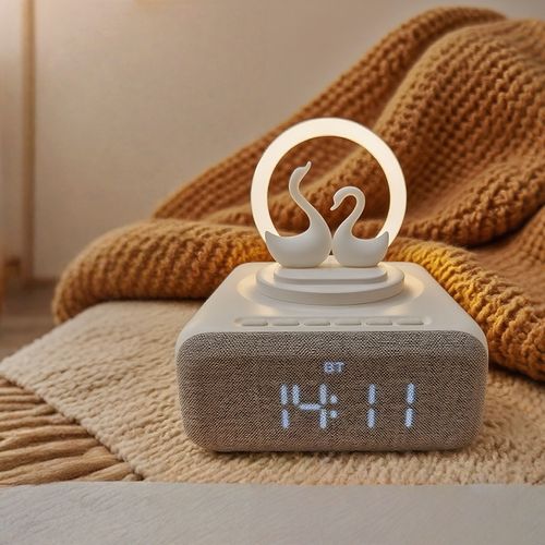 ✨2026 New Arrival Swan Bluetooth Speaker, LED Night Light Wireless Charger for Home Decor