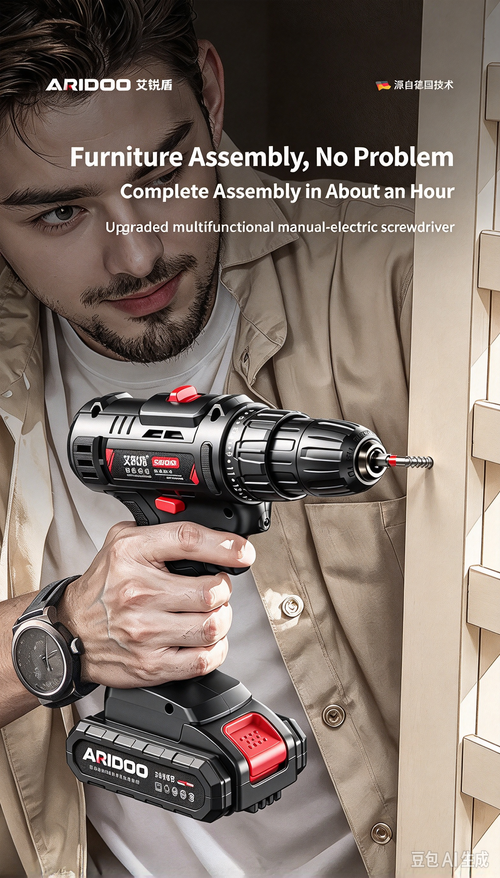 Multifunctional Rechargeable Cordless Drill Driver Set, Lithium Battery Pistol Grip Electric Screwdriver, Portable Power Tool Kit for Household Drilling, Wood & Metal DIY Projects