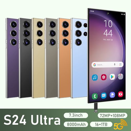 🔥New S24 Ultra Unlocked Android Smartphone With Pop-up S-Pen,7.3 Inch Water Drop Full Screen,16GB+1TB,8000mAh Battery,Android 14,Dual Face&Fingerprint Unlock 5G Mobile Phone（This phone is not Samsung, yet delivers excellent performance for gaming and daily use.)