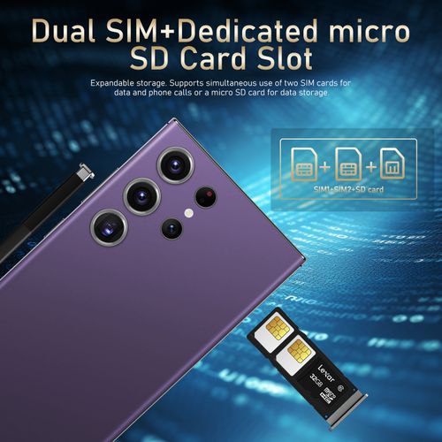 🔥New S24 Ultra Unlocked Android Smartphone With Pop-up S-Pen,7.3 Inch Water Drop Full Screen,16GB+1TB,8000mAh Battery,Android 14,Dual Face&Fingerprint Unlock 5G Mobile Phone（This phone is not Samsung, yet delivers excellent performance for gaming and daily use.)