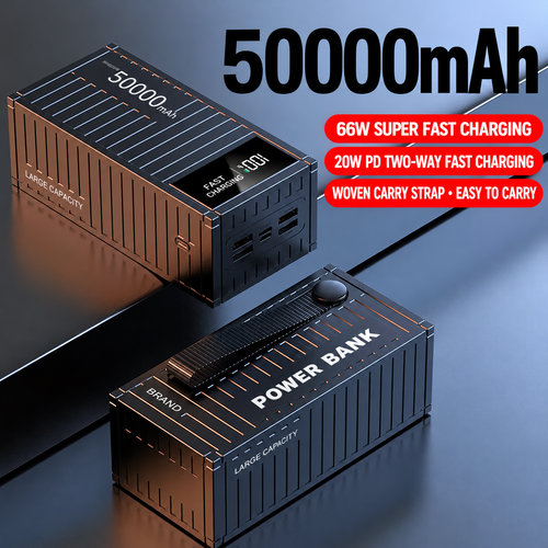 ⚡ 50000mAh High Capacity Power Bank – 66W Super Fast Charging | 20W PD Fast Charging | Multiple USB Ports | Portable Charger