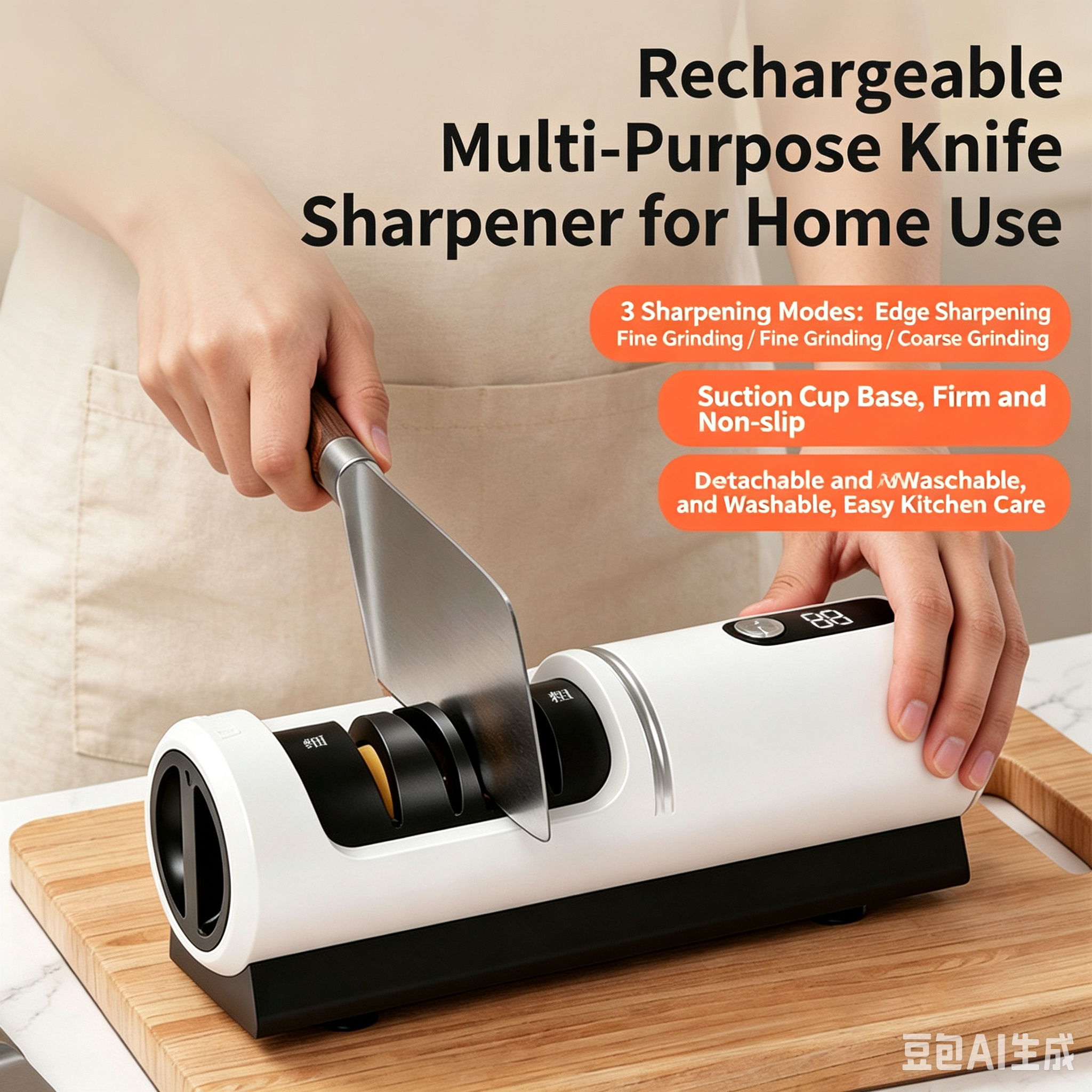 New Electric Knife Sharpener for Home Use, Automatic Blade Grinding Tool, USB Rechargeable Kitchen Knife Polisher, Professional Sharpening Stone for Quick Edge Opening
