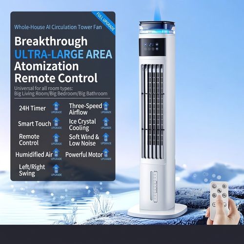 Portable Air Cooler for Home, Evaporative Water Cooling Fan with Humidification, Mobile Cooling Fan for Bedroom