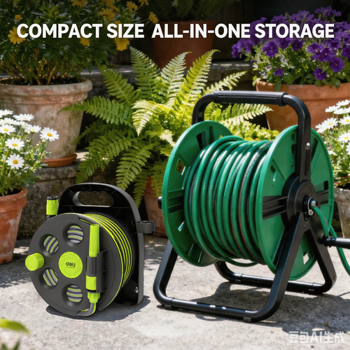 15m Deli Hose Reel | Multi-Spray Gun for Garden & Car Wash