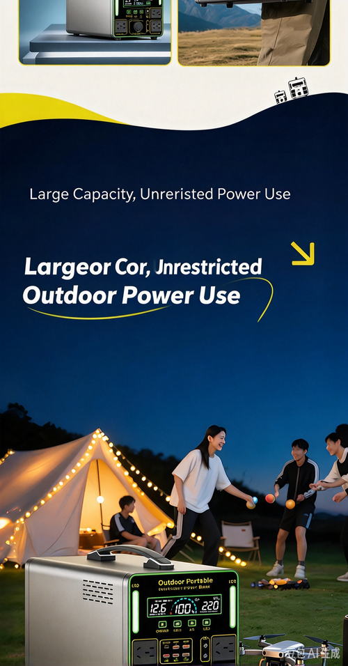 300W Portable Outdoor Power Station, 220V AC Output, Multi USB & Type-C Ports, LCD Display, LED Light, Emergency Backup Power for Camping, Road Trip, Live Streaming