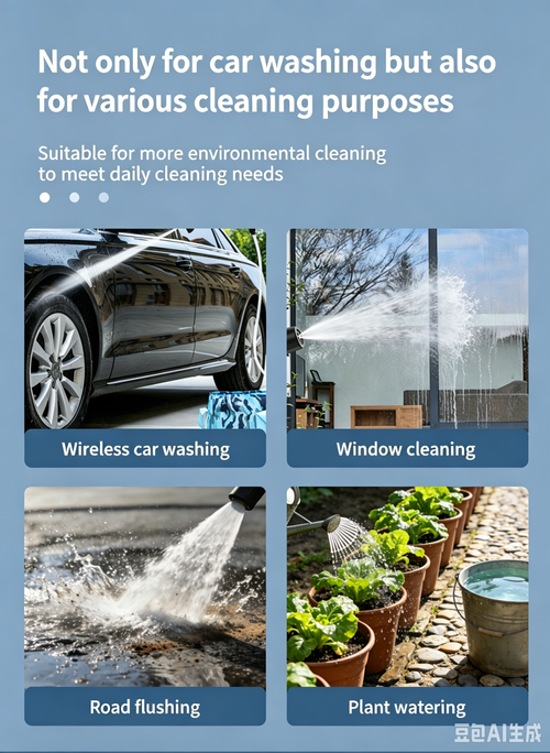 Cordless High Pressure Car Wash Gun, Rechargeable Portable Electric Cleaner with Lithium Battery, Household High Pressure Washing Machine