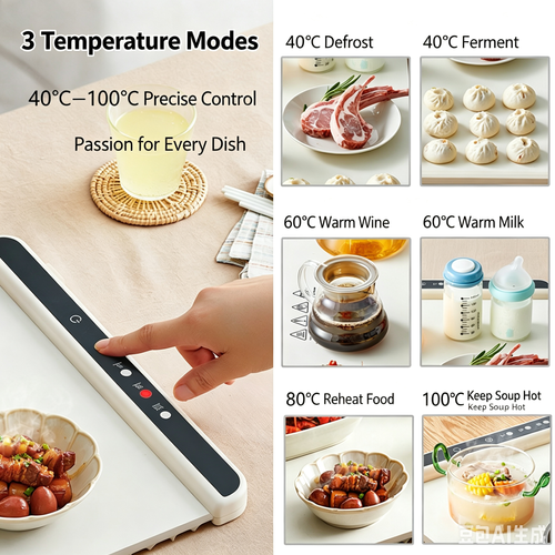 Foldable Adjustable Food Warming Heating Pad for Dining Table