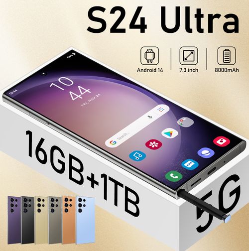 🔥New S24 Ultra Unlocked Android Smartphone With Pop-up S-Pen,7.3 Inch Water Drop Full Screen,16GB+1TB,8000mAh Battery,Android 14,Dual Face&Fingerprint Unlock 5G Mobile Phone（This phone is not Samsung, yet delivers excellent performance for gaming and daily use.)