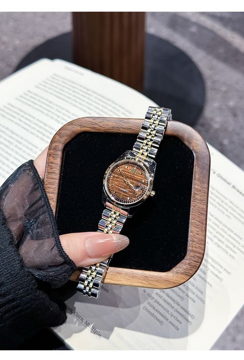 Ladies Quartz Watch, Stainless Steel Strap Waterproof Fashion Luxury Wristwatch, Rhinestone Scale Popular Women Wrist Watch