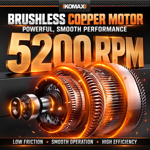 🔥 KOMAX 6-Inch Cordless Mini Chainsaw – Powerful Brushless Motor | Rechargeable Battery | Electric Wood Cutting & Tree Pruning Saw | Complete Tool Kit
