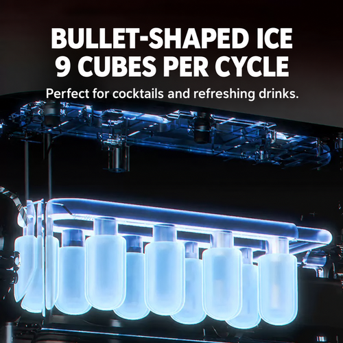 🧊 Portable Automatic Ice Maker – 9 Ice Cubes Per Cycle | Self-Cleaning & Touch Control | Perfect for Home, Office & Parties!