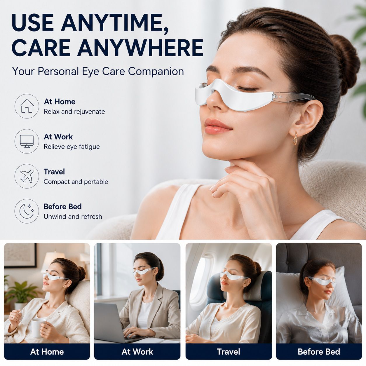 New Eye Massager, Red Light Microcurrent Eye Beauty Device for Dark Circles, Puffiness & Eye Bag Removal, Portable Eye Care Instrument