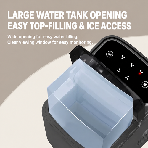 🧊 Portable Automatic Ice Maker – 9 Ice Cubes Per Cycle | Self-Cleaning & Touch Control | Perfect for Home, Office & Parties!