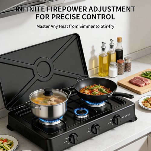 🔥 SOKANY 3-Burner Gas Stove SK-07003 | 5.4KW Powerful Cooking | Durable Metal Body | Convenient Home Kitchen Stove