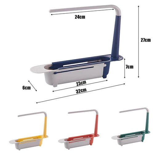 Double Telescopic Plastic Sink Drain Rack Soap Sponge Holder Organizer Sink Shelf Hanger Expandable Storage Basket Kitchen Tool