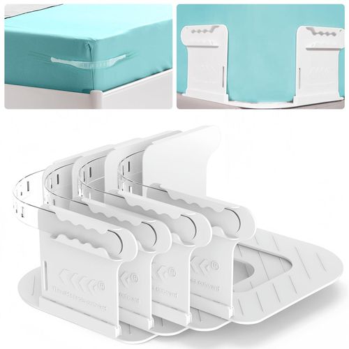 4pcs Heavy-Duty Plastic Corner Tightener Clips Convenient Mattress Straps Secure Bed Sheets Sheet Holders
