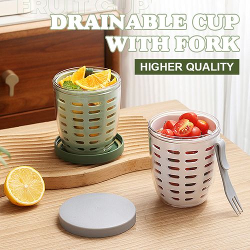 Drainable Cup With Fork