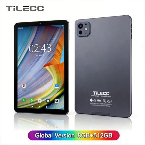 TiLECC 10.1 Inch Android Tablet PC 12 Dual Camera Sim 8GB RAM 512GB Bluetooth Fntastic Grey