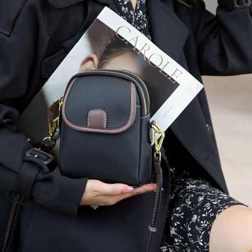 Women's Crossbody Messenger Bag Soft Leather Small Trendy Mobile Phones Easy Match Cross-Border
